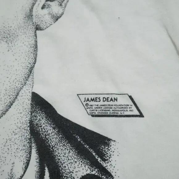 Vintage James Dean 80s Portrait Rare T-Shirt XL Stedman 1987 Movie Star Cigs Tees - Short Sleeve